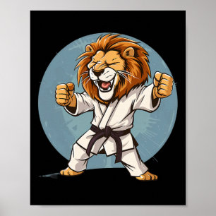 Karate Lion Kickboxing Taekwondo Jiu-jitsu Mma Mar Poster