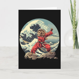 Karate Lion Waves Mount Fuji Kickboxing Taekwondo Card