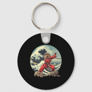 Karate Lion Waves Mount Fuji Kickboxing Taekwondo  Key Ring