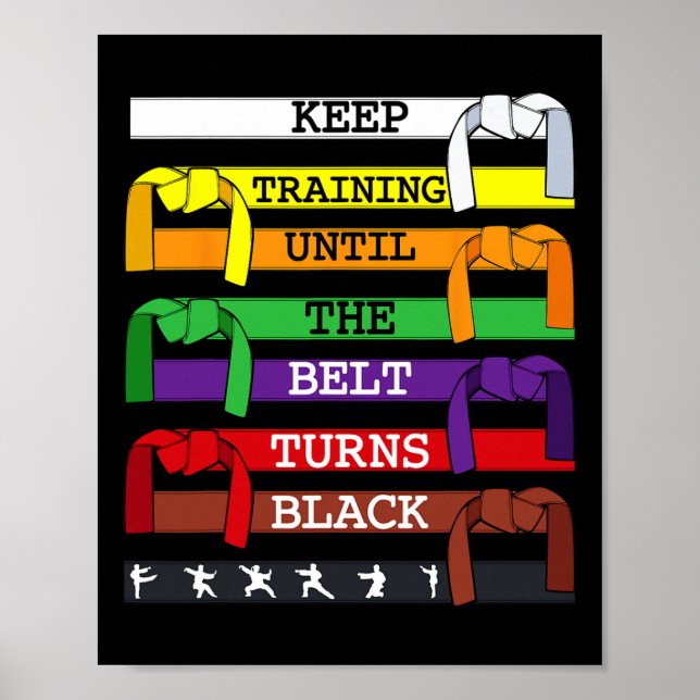 Karate Lover Coach Keep Training Until The Belt Tu Poster (Front)