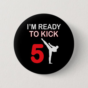 Karate Lovers Gift Boys Birthday Kids Kick 5 6 Cm Round Badge