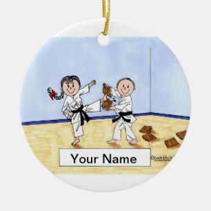 Karate - Male & Female Ceramic Tree Decoration