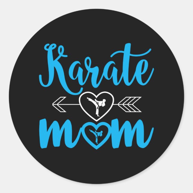 Karate Mama Funny Proud Karate Mom Classic Round Sticker (Front)