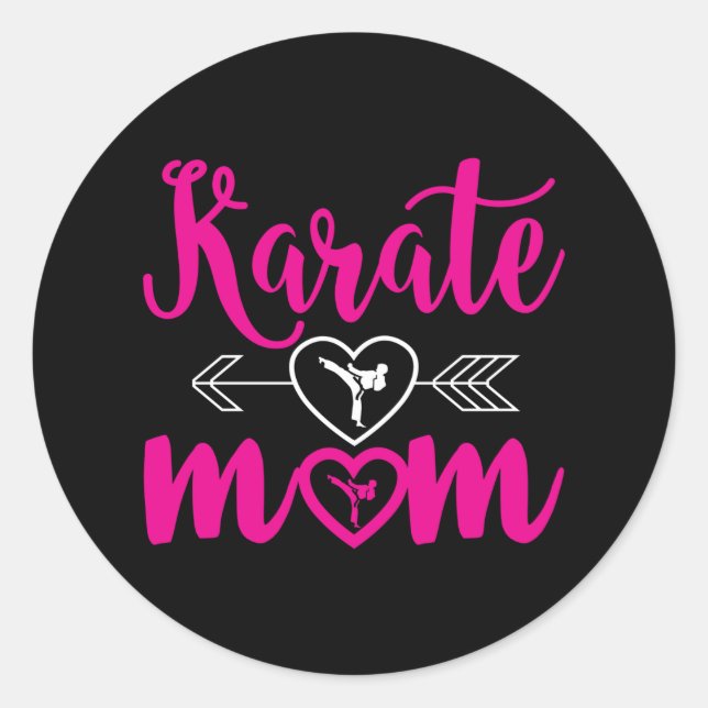 Karate Mama Funny Proud Karate Mum Classic Round Sticker (Front)