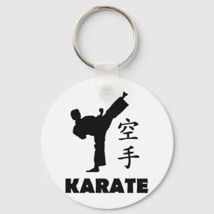 karate man chinese symbols icon key ring