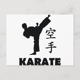 karate man chinese symbols icon postcard