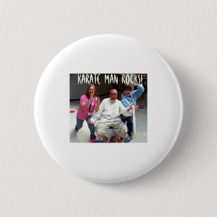 Karate Man Rocks T Shirt 6 Cm Round Badge