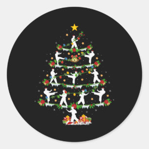 Karate Martial Art Lover Xmas Lighting Karate Chri Classic Round Sticker