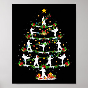 Karate Martial Art Lover Xmas Lighting Karate Chri Poster