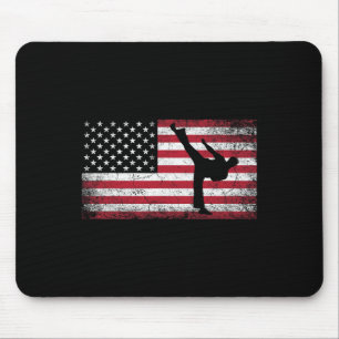 Karate Martial Arts 4th Of July American Flag Usa Mouse Pad