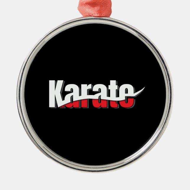Karate Martial Arts Abstract Swish Metal Ornament (Front)