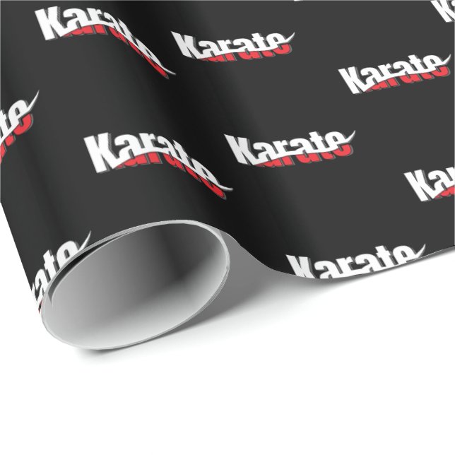 Karate Martial Arts Abstract Swish Wrapping Paper (Roll Corner)