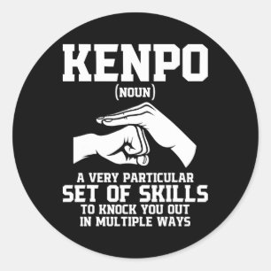 Karate Martial Arts Black Belt Comt Sports Fighter Classic Round Sticker