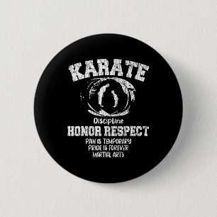 Karate Martial Arts Definition Funny Black Belt Gr 6 Cm Round Badge