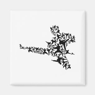 Karate Martial Arts Flying Kick Boxing Kickboxer T Magnet