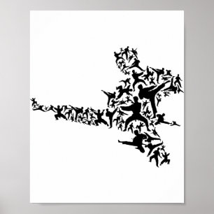 Karate Martial Arts Flying Kick Boxing Kickboxer T Poster