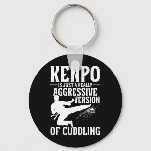 Karate Martial Arts Girl Lady Kenpo School Fighter Key Ring