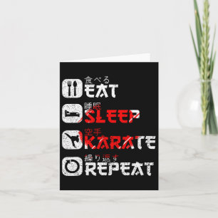 Karate Martial Arts Japanese Sun Eat Sleep Karate Card
