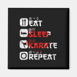 Karate Martial Arts Japanese Sun Eat Sleep Karate  Magnet