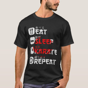 Karate Martial Arts Japanese Sun Eat Sleep Karate T-Shirt