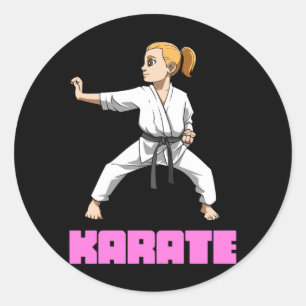 Karate Martial Arts Karate Girl Stance Karate Classic Round Sticker
