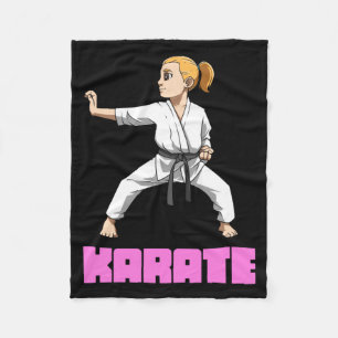 Karate Martial Arts Karate Girl Stance Karate Fleece Blanket