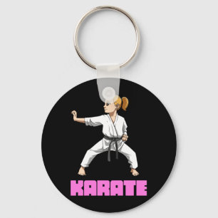 Karate Martial Arts Karate Girl Stance Karate Key Ring