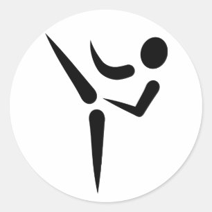 Karate Martial Arts logo Classic Round Sticker