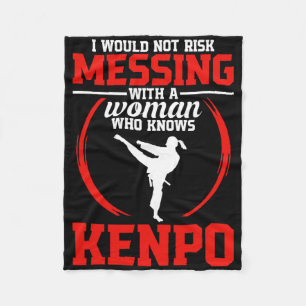 Karate Martial Arts Not Risk Kenpo School Fighter Fleece Blanket