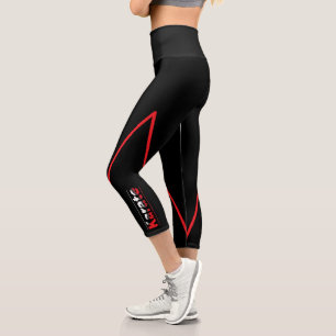 Karate Martial Arts Red Capri Leggings