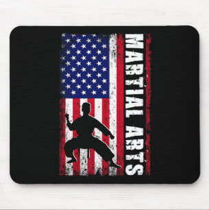 Karate Martial Arts Usa American Flag Patriotic Gi Mouse Pad