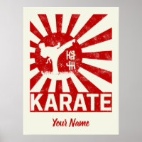 Karate Martial Arts with japanese Rising Sun