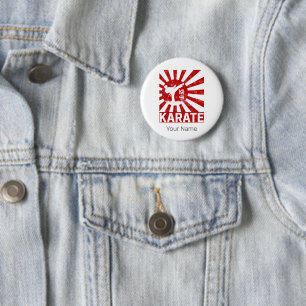 Karate Martial Arts with Japanese Vintage Design 6 Cm Round Badge