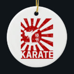 Karate Martial Arts with Japanese Vintage Design Ceramic Ornament<br><div class="desc">Karate martial arts with fighters retro design. Japanese vintage Karate artwork for amateur martial artists and all black belts. Karate the Japanese martial art for winners and Judo athletes. Karate Japanese martial arts vintage souvenir. Karate athlete and hobby jiu-jitsu fighter design. For Karate friends, coaches and trainers with black belts...</div>