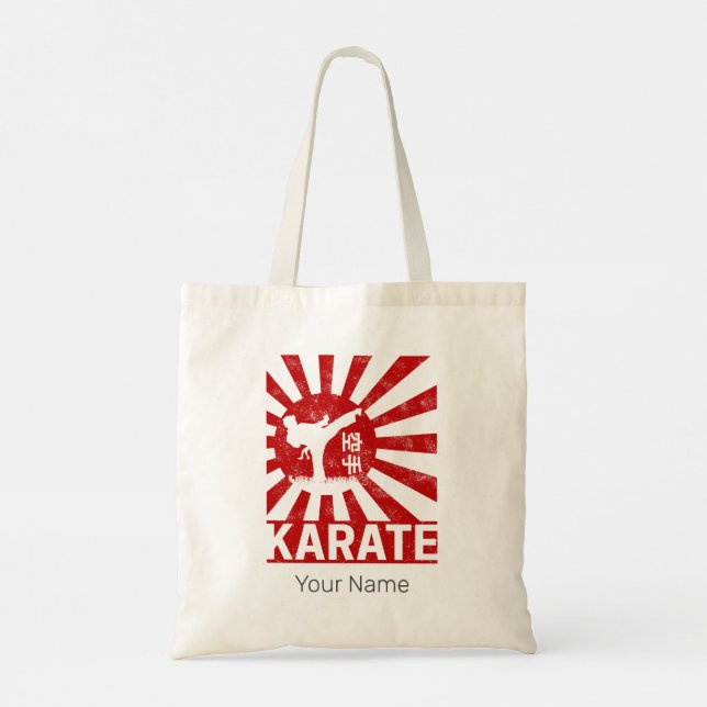 Karate Martial Arts with Japanese Vintage Design Tote Bag (Back)
