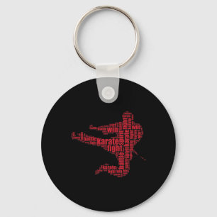 Karate Martial Arts Word Cloud Tee  Key Ring