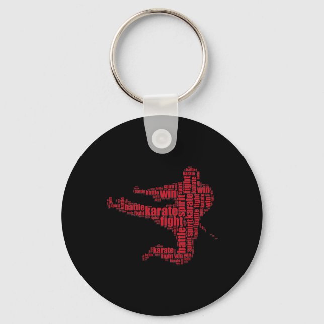 Karate Martial Arts Word Cloud Tee  Key Ring (Front)