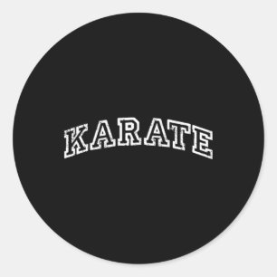 Karate Minimalist Vintage Inspired Retro Varsity S Classic Round Sticker