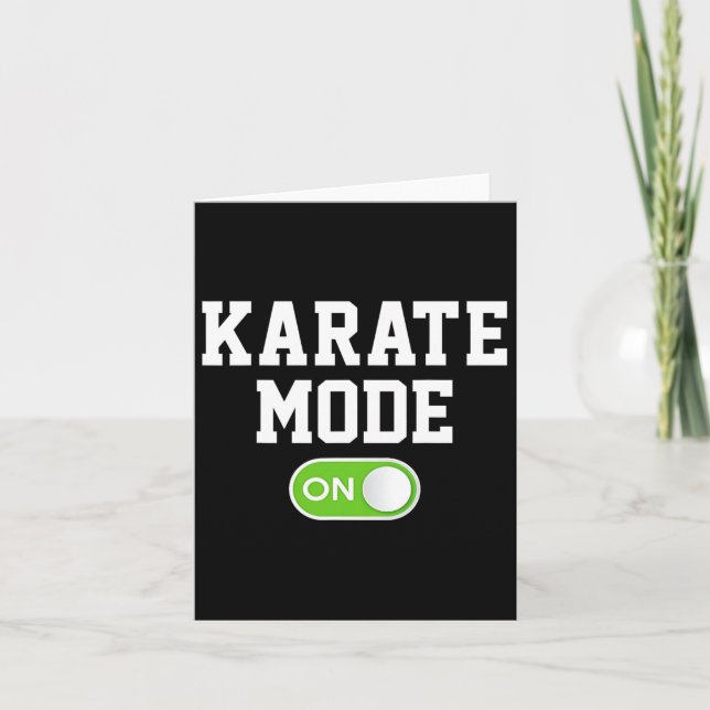 Karate Mode On Funny Karateka  Card (Front)