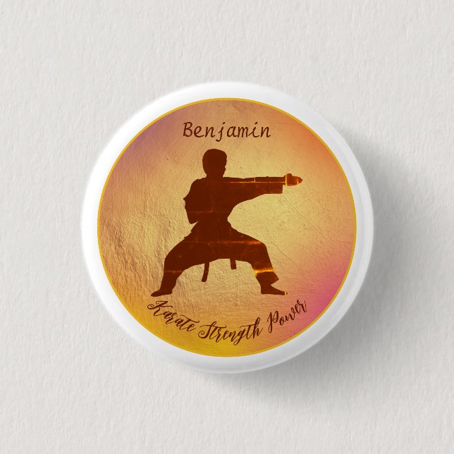 Karate Modern Martial Arts Name Personalised 3 Cm Round Badge (Front)
