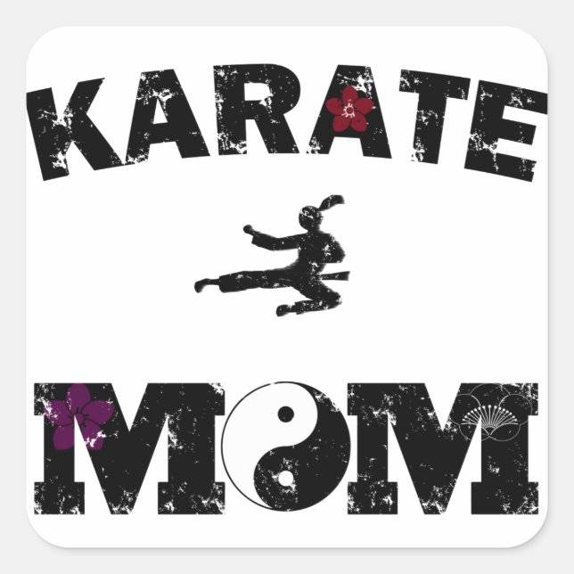 Karate MOM Square Sticker (Front)