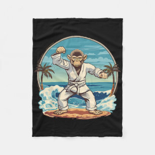 Karate Monkey Beach Kickboxing Jiu-jitsu Mma Marti Fleece Blanket