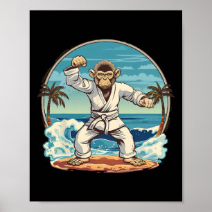 Karate Monkey Beach Kickboxing Jiu-jitsu Mma Marti Poster