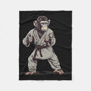 Karate Monkey Kickboxing Judo Jiu-jitsu Mma Martia Fleece Blanket