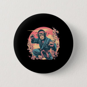 Karate Monkey Sakura Jiu-jitsu Mma Martial Arts Ki 6 Cm Round Badge