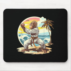 Karate Monkey Sunset Jiu-Jitsu Mma Taekwondo Mouse Pad