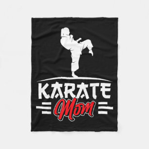 Karate Mum Belt Fighter Martial Arts Coach Mother Fleece Blanket