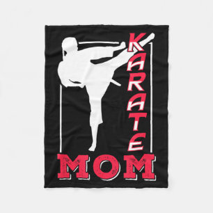 Karate Mum Coach Belt Martial Arts Fighter Mother Fleece Blanket