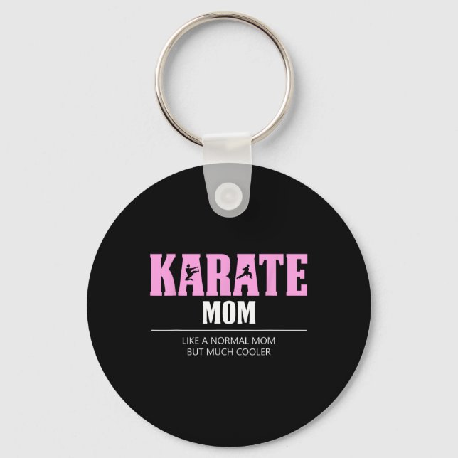 Karate Mum Funny Cooler  Key Ring (Front)