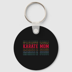 Karate Mum Funny Layered Text Mother Mama Coach Key Ring